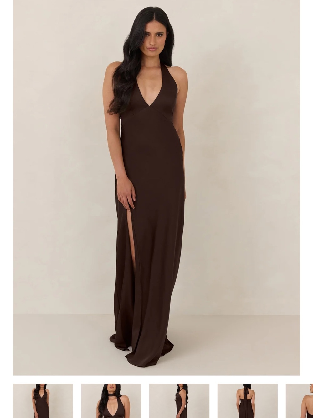 Park & Fitch Co Espresso Brown Satin Bridesmaid Dress